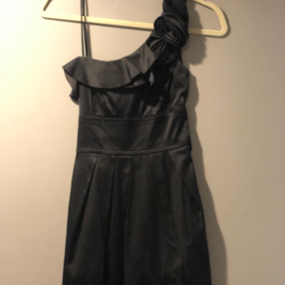 Little black dress! One Shoulder! Satin! Dress - Picture 1 of 1